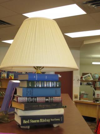 Lamp made from old books.